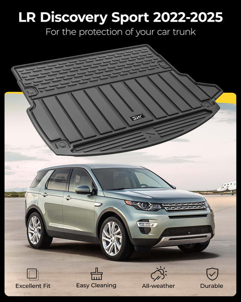 3W Boot Liner Fit for Land Rover Discovery Sport L550 2022 2023 2024 2025, Odorless Thorex™ Dog Friendly Premium Trunk Protection Mats, All Weather Waterproof Anti Slip Easy to Clean Car Accessory