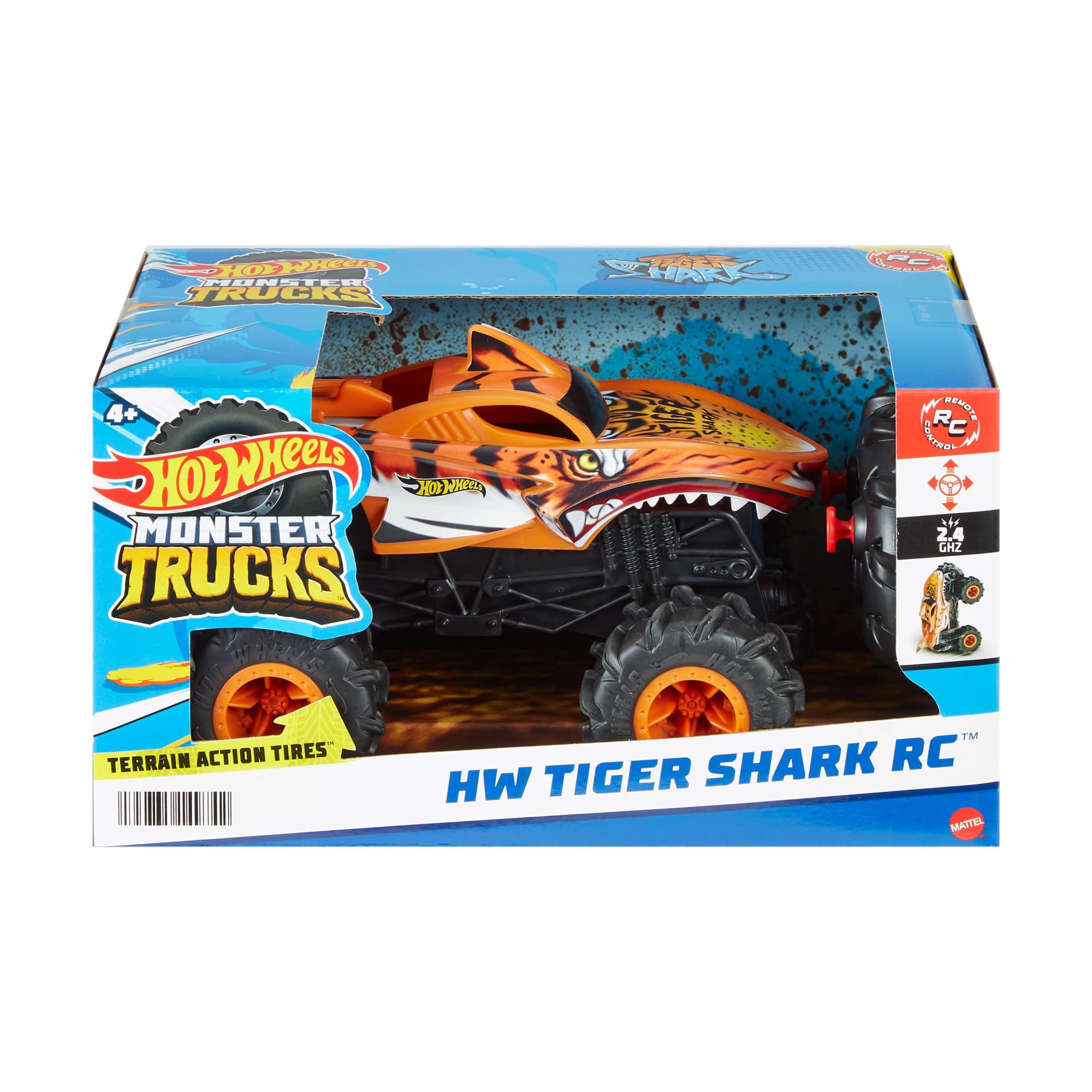 Hot Wheels Monster Trucks Remote Control Car, 1:15 Scale Mega-Wrex Alive Battery-Powered RC Vehicle with Lights & Sounds, JBD90