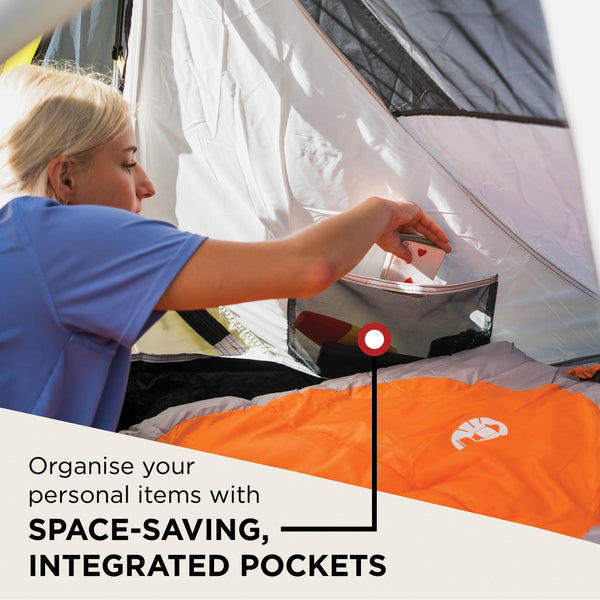 Coleman Bedrock 2 Tent, a compact 2 man dome tent, a light 2 person camping and hiking tent, 100% water-proof