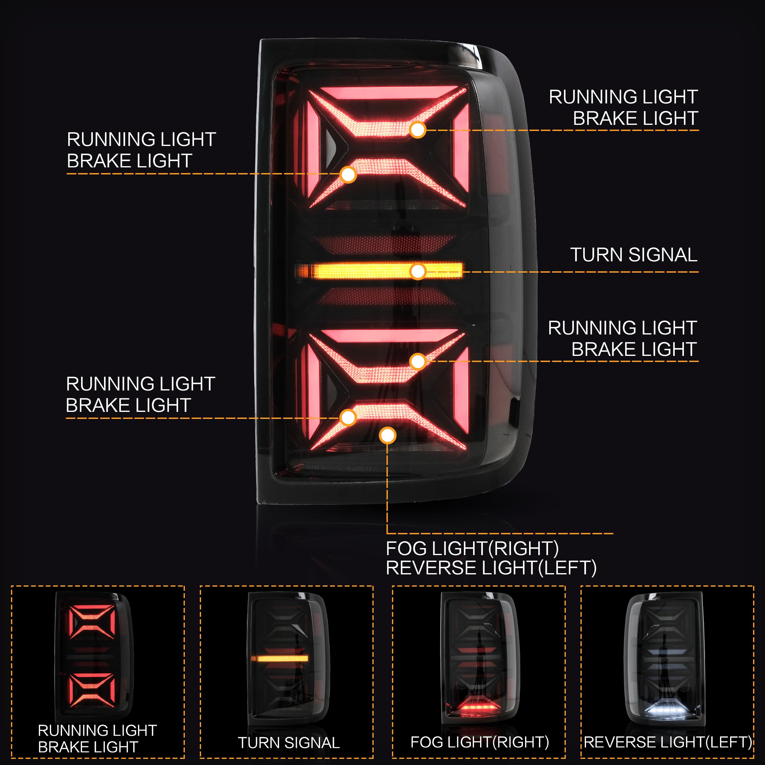 VLAND LED Tail Lights Compatible with Amk 2010-2021