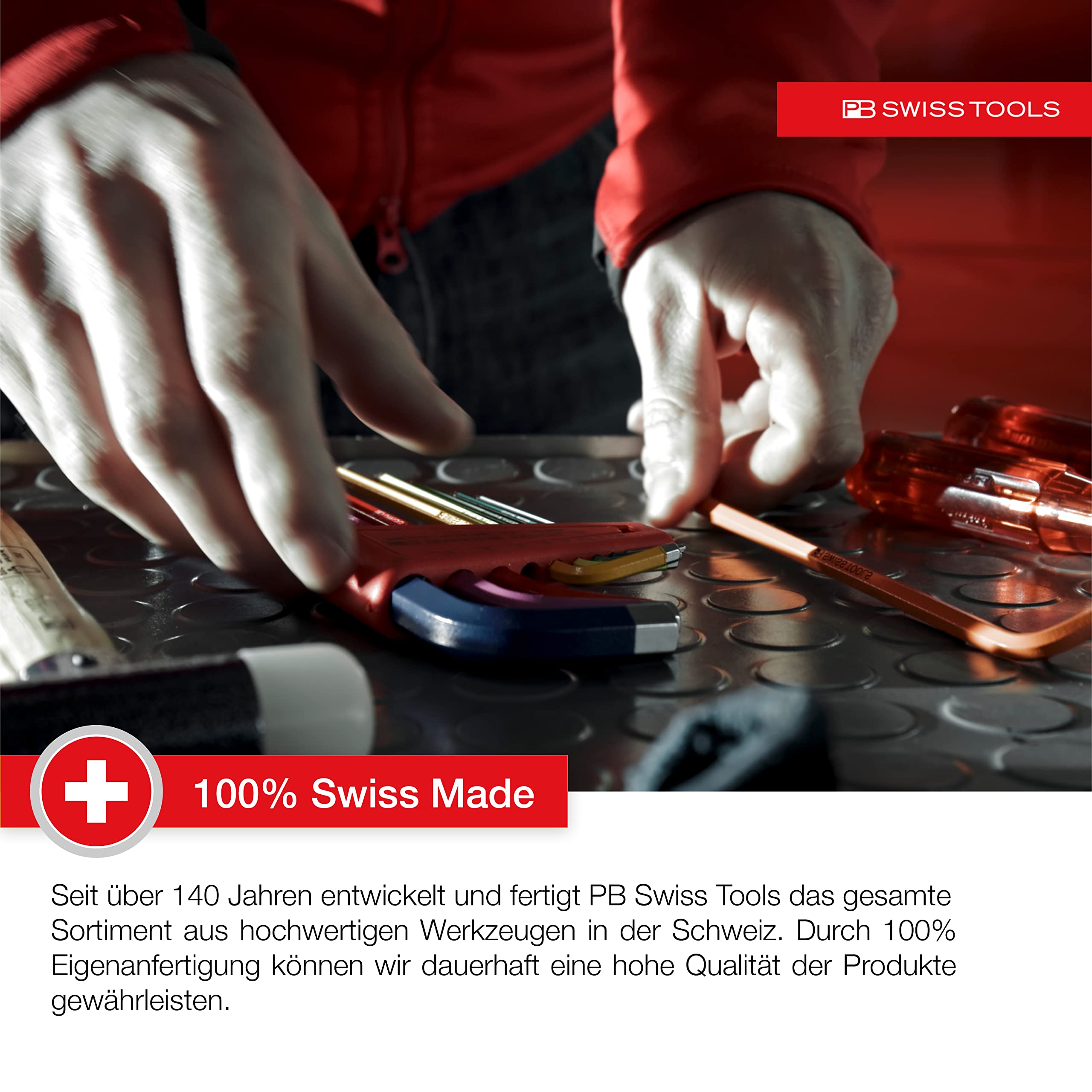 PB SWISS TOOLS Allen HEX L Long Key Set with Spherical Head Colored Model Rainbow