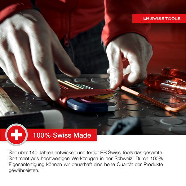 PB SWISS TOOLS Allen HEX L Long Key Set with Spherical Head Colored Model Rainbow