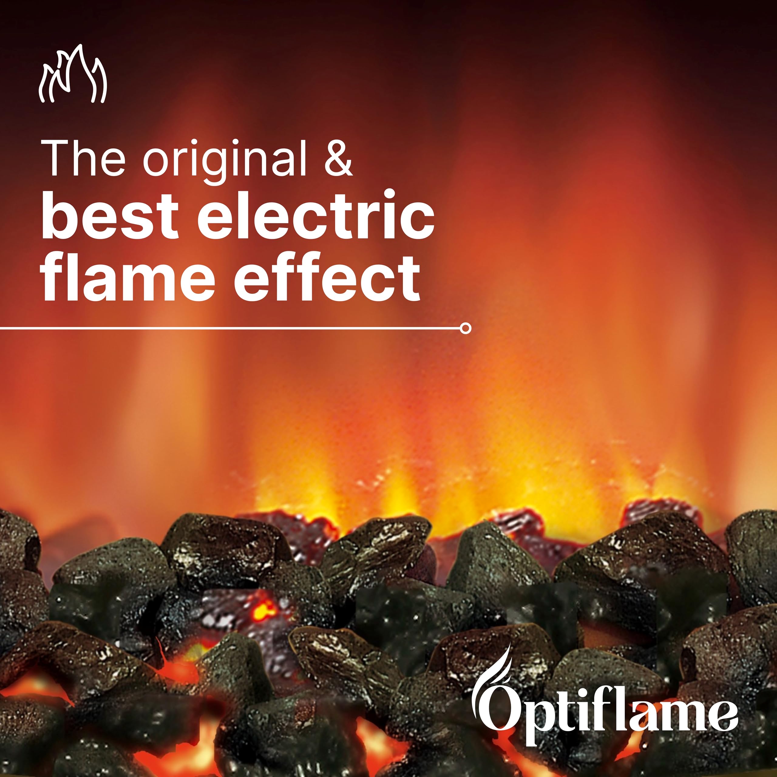 Dimplex Tango Optiflame Electric Stove, Black Freestanding Fire with Coal Fuel Bed, LED Flame Effect, Thermostat, 2kW Fan Heater, A Choice Of 1000 or 2000 Watt Heat Settings and Remote Control