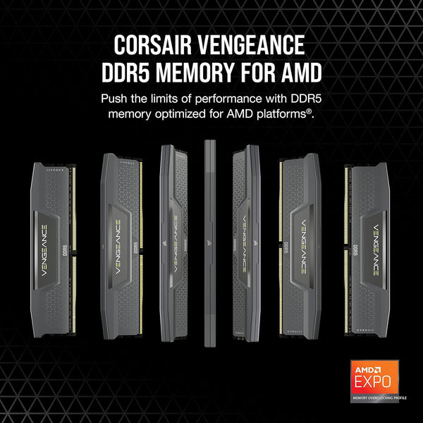 CORSAIR VENGEANCE DDR5 RAM 32GB (2x16GB) 6000MHz CL36-44-44-96 1.35V AMD EXPO Intel XMP 3.0 Computer Memory – Grey (CMK32GX5M2E6000Z36)