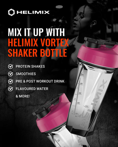 Helimix 2.0 Vortex Blender Shaker Bottle 828 ml - No Blending Ball or Whisk - USA Made - Portable Pre Workout Whey Protein Drink Cup - Mixes Cocktails Smoothies Shakes - Top Rack Safe