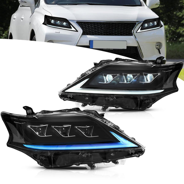 VLAND Motor LED Rear Lights compatible with RX270, RX330, RX350 F Sport, RX400h, RX450h, RX450hl 2010-2015, w/Amber Sequential Indicator, Driver & Passenger Side - Clear