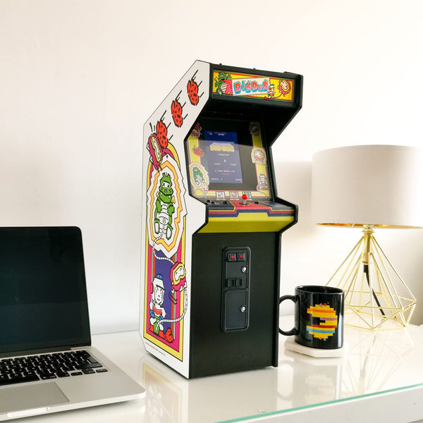 Quarter Arcades Numskull Dig Dug Collector's Edition Mini Arcade - 1/4 Scale Authentic Wooden Replica, Original ROM, Rechargeable Battery & 3W Speakers for Retro Enthusiasts [video game]