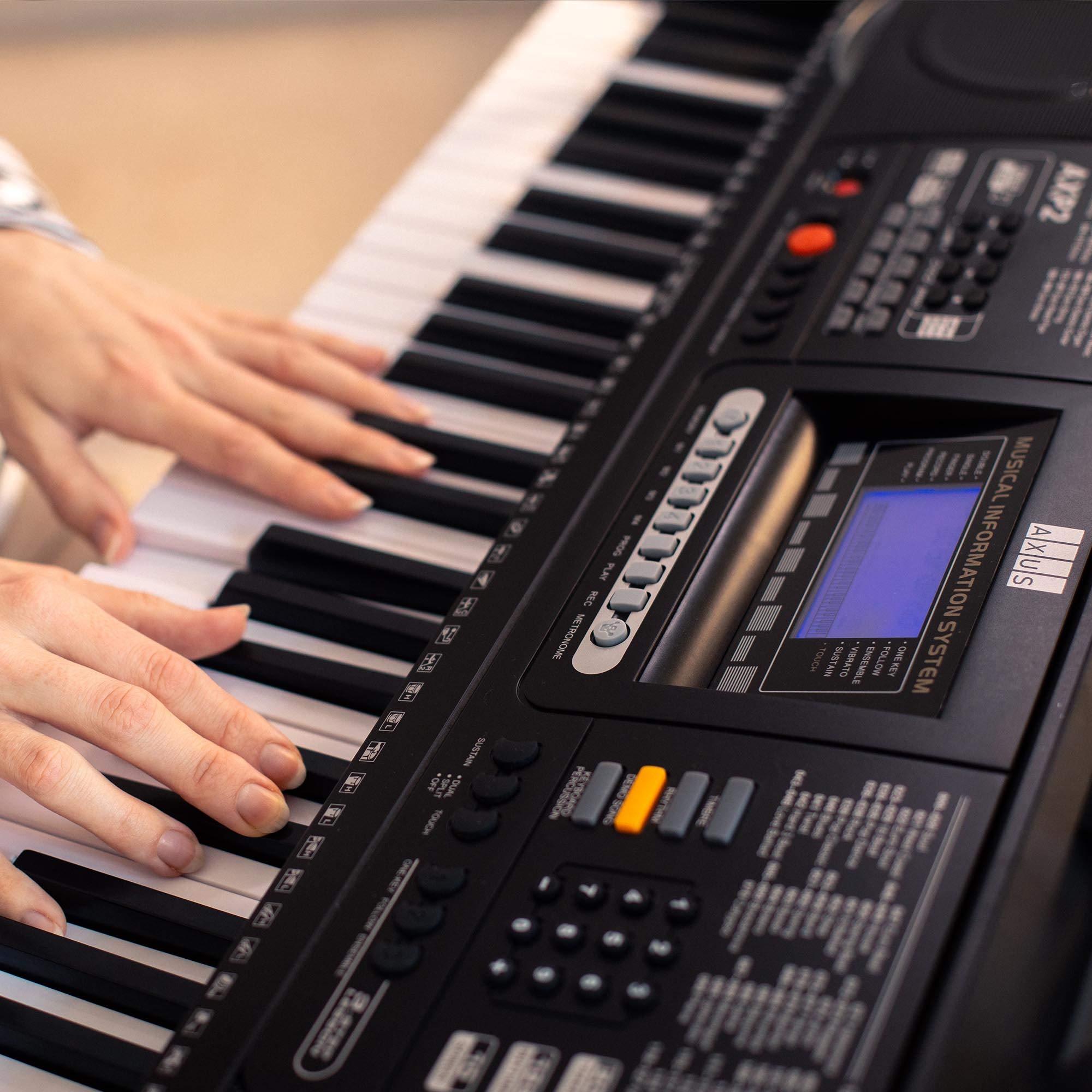 Axus AXD55 88 Key Digital Piano Keyboard with Touch Sensitive Keys, Sustain Pedal and High-Level Features and Functions.