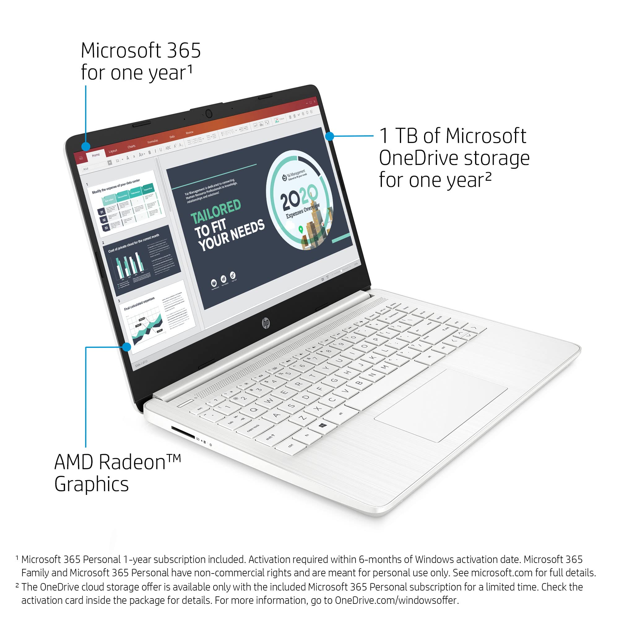 HP Stream 14" Laptop, Intel N4120 Processor, 4 GB RAM, 64 GB eMMC, Intel UHD Graphics, HD Display, Dual Speakers, Microsoft 365 Personal 12 month included, Win 11, Jet Black, 14s-dq0000sa