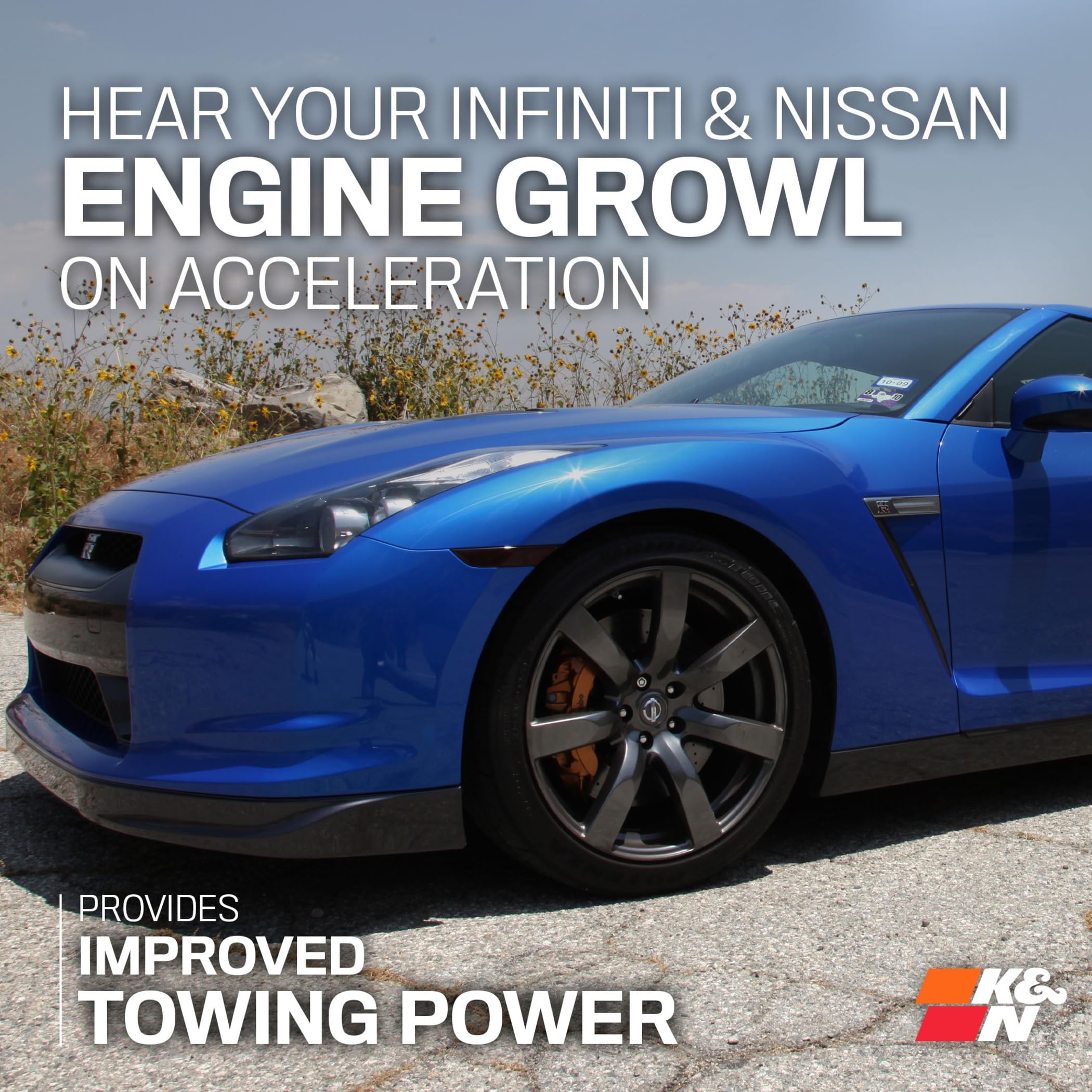 K&N Typhoon Kit compatible with Nissan 370Z/Infiniti G37 V6-3.7L 2009-2019 - Silver (69-7078TS)