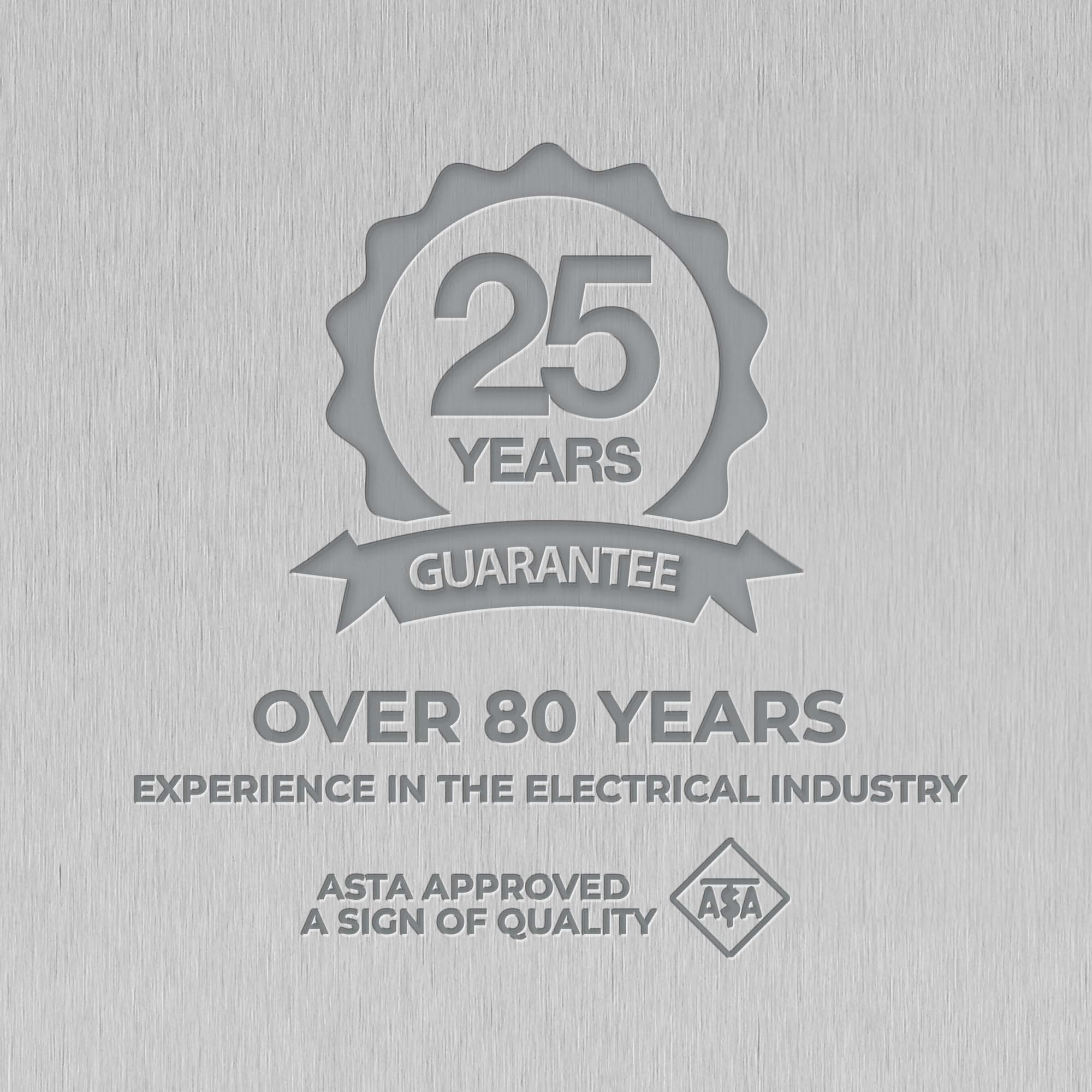 BG Electrical Cooker Switch with Socket and LED, Cooker Control Unit, Control Socket, Double Pole, Raised Profile, Round Edges, Nexus Metal, Brushed Steel, Grey Inserts, 45A, NBS70G