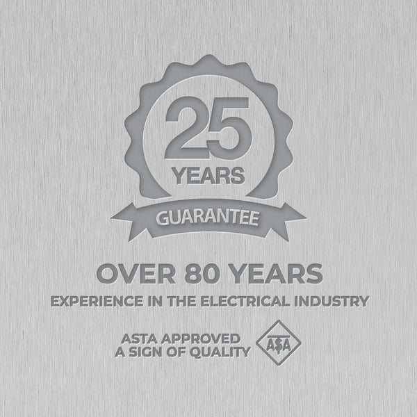 BG Electrical Cooker Switch with Socket and LED, Cooker Control Unit, Control Socket, Double Pole, Raised Profile, Round Edges, Nexus Metal, Brushed Steel, Grey Inserts, 45A, NBS70G