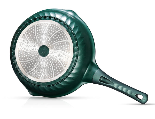 INTIGNIS Deep Non-Stick Frying Pan with Lid  3-in-1 Saut Pan, Skillet & Mini Wok  GREBLON Ceramic Coating | Induction Hob Safe | Stainless Steel