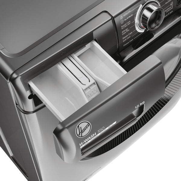 Hoover H-WASH 350 9kg Freestanding Washing Machine, 1400 RPM, A Rated, ECO-Power Inverter Motor, hOn App, 60 Programmes, Eco Doser, Power Care System, Graphite, 60x54x85 cm - H3WPS496TAMBR680