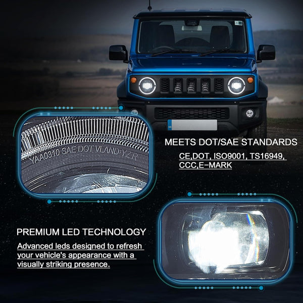VLAND Headlights Compatible with 2019-2023 SUZUKI JIMNY, LED Front Light with Dynamic Startup DRL