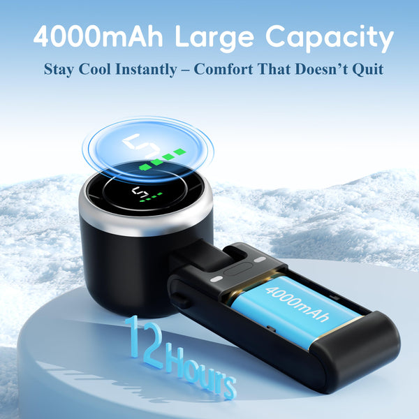 Morelax Personal Handheld Fan,High-Speed Turbo Fans,5-Speed with LED Display,Powerful Motor,4000mAh,USB Rechargeable Portable Cooling Fan for Outdoor Activities,Travel,Working,White