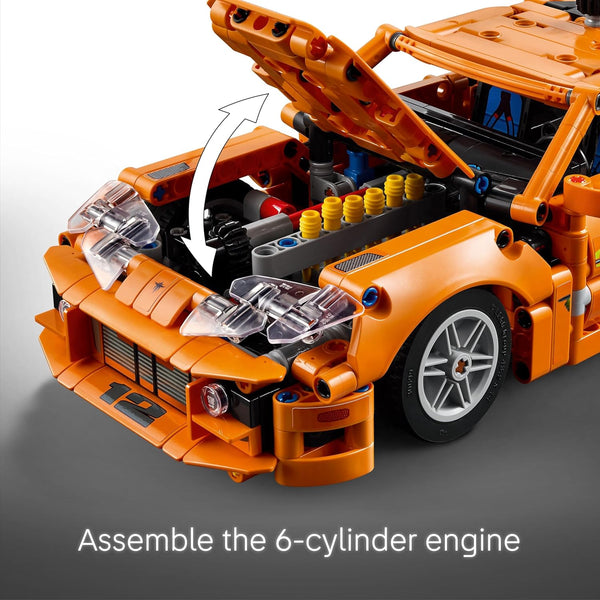 LEGO Technic Fast and Furious Toyota Supra MK4 Toy Car - 6 Cylinder Engine & Opening Doors - Model Kits for 9+ Years Old Boys & Girls or Adult Motorsport Fans - Birthday Gift Idea - 42204