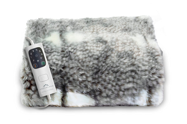 Dreamland Hygge Days Electric Blanket – Heated throw - Zebra, Luxury Faux Fur, 5-minute Fast heat up, 6 temperature settings, 1/3/9-hour auto timer, Electric throw, Machine Washable, 160x120cm