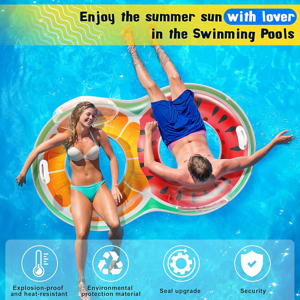 Gontence Inflatable Pool - 2-Person Lilo Pool Inflatables - Portable Pool Inflatables - Inflatable Pool Floats For Kids Adults - Pool Lounger - Water Hammock Pool Float Pool Hammock