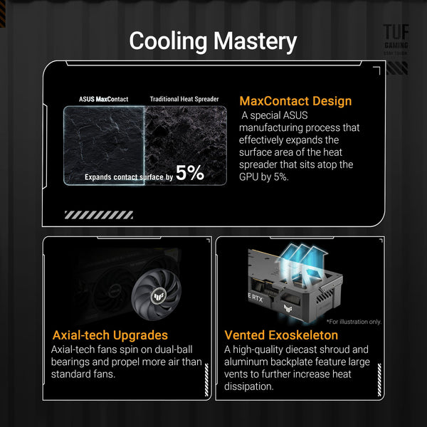 ROG Herculx Graphics Card Holder - Tool-free adjustable GPU support bracket, Spirit level, Solid zinc alloy, 72-128mm, Extensive compatibility, Aura Sync