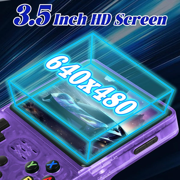 Blidinner R36S Retro Handheld Games Console -With Open Source Linux System,3000mAh Battery,3.5 Inch HD Screen,64G TF Card,20,000+ Classic Games,Portable Mini Game Console for Teens and Adults-Black