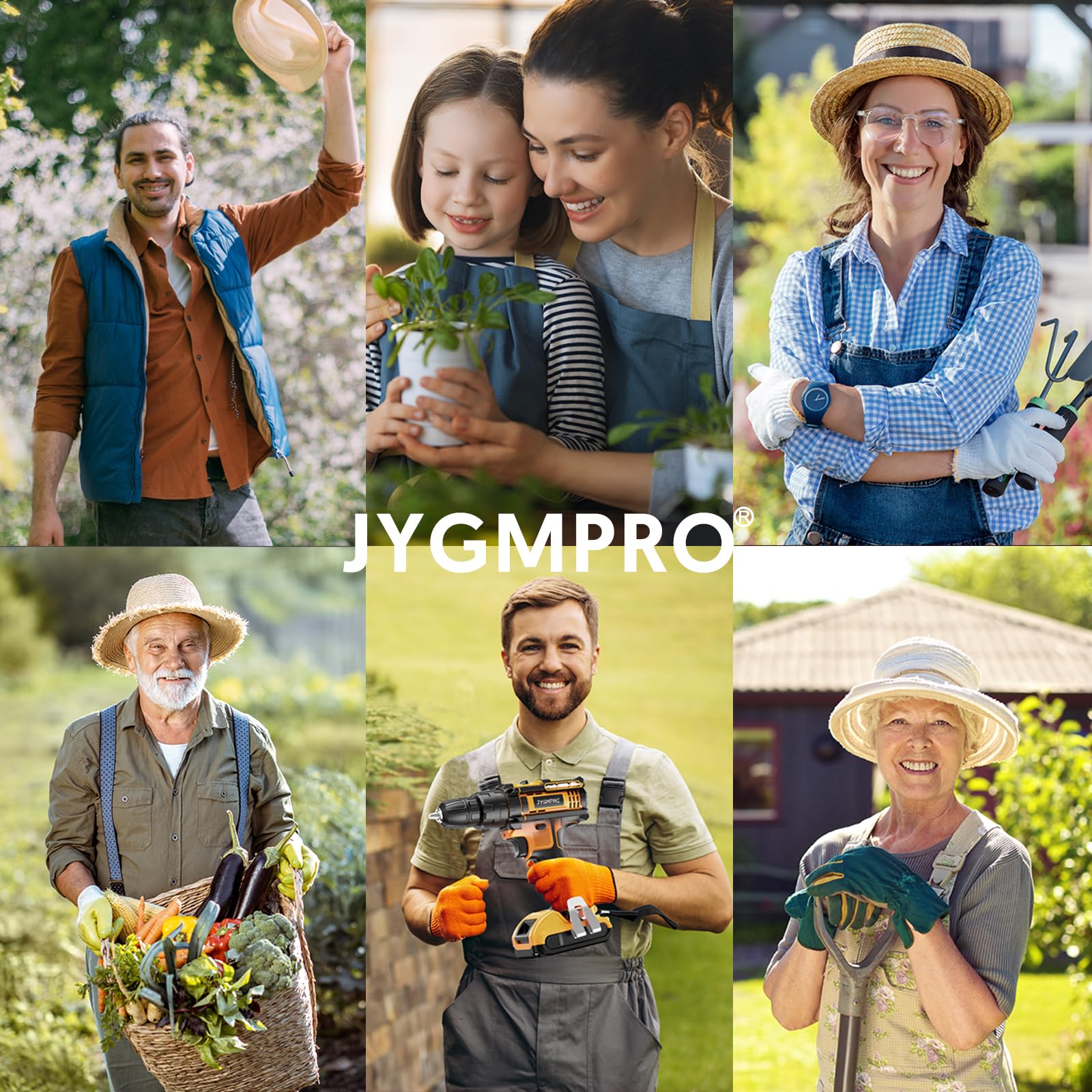 JYGMPRO Cordless Drill Driver 21V, Hammer Drill with 2 Batteries 2000mAh, 25+3 Torque, 42N.m Max Electric Drill, 30PCS Drill Bits, 2 Speed, LED Light for Home and Garden DIY Project