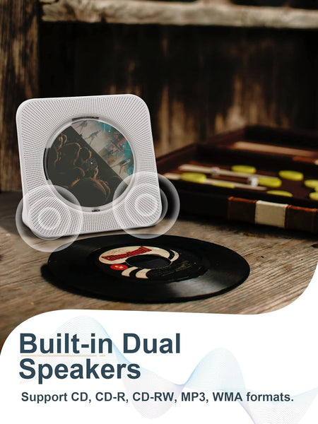 CD Player Portable with Speakers - Homlab Blutooth Desktop CD Players for Home with Dust Cover, FM Radio, Anti-skip Protection, Music Player Home Audio Boombox with LCD Display, Remote, Aux Input