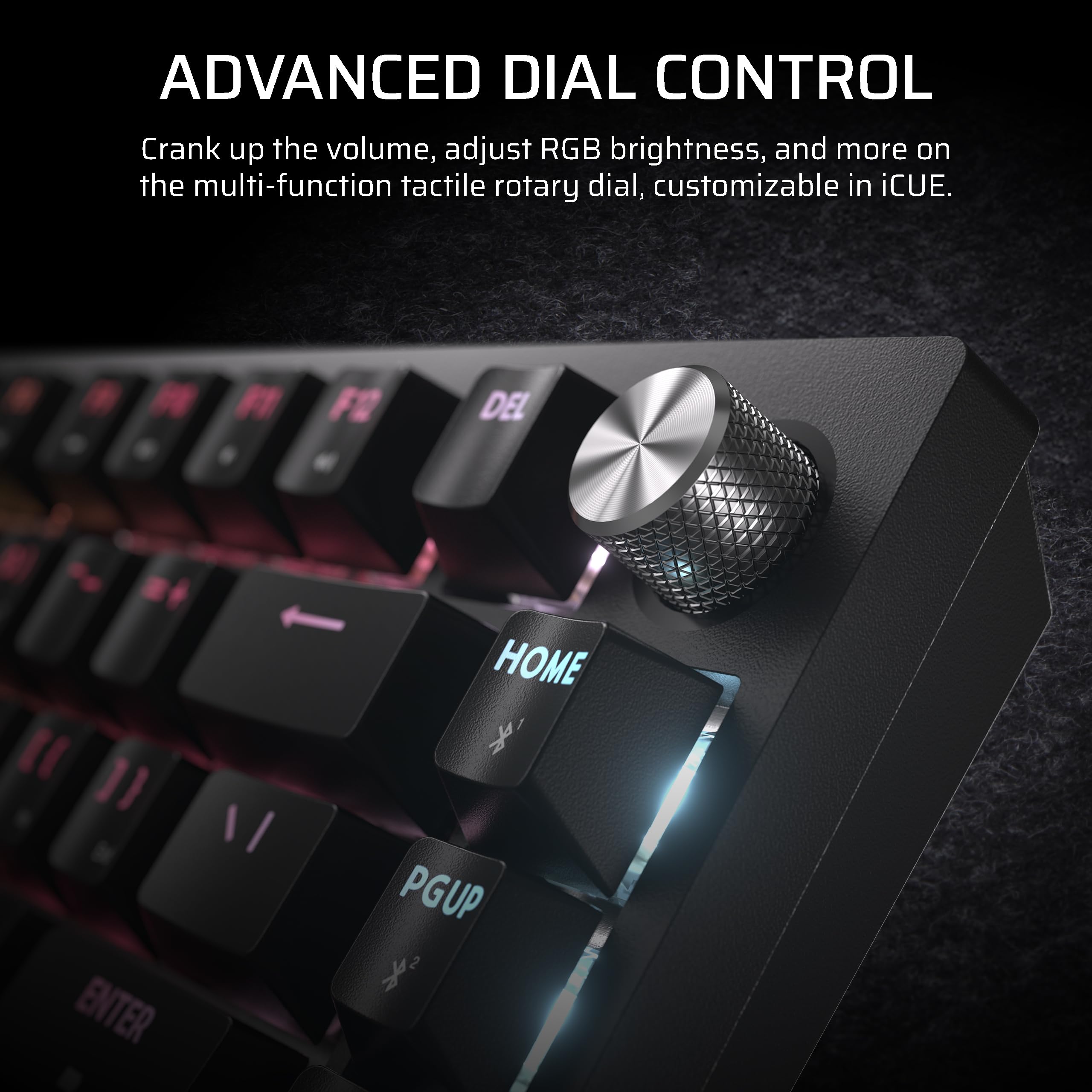 Corsair K65 PLUS WIRELESS 75% RGB Hot-Swappable Mechanical Gaming Keyboard – Pre-Lubricated MLX Fusion Tactile Switches – Dual-Layer Sound Dampening – PBT Keycaps – QWERTY UK – Black