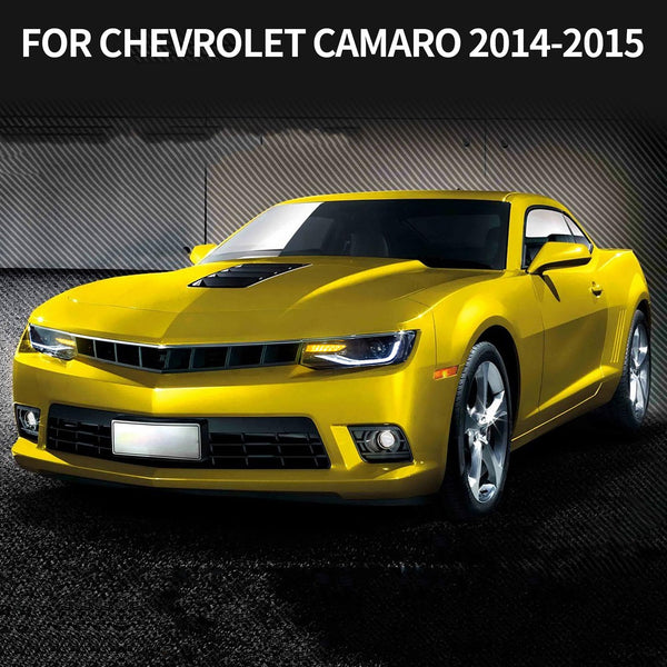 VLAND Motor Headlights compatible with 5th Gen Camaro LS, LT, SS, ZL1, Z/28 2014 2015, w/Sequential Turn signal, Driver & Passenger Side, not include bulbs