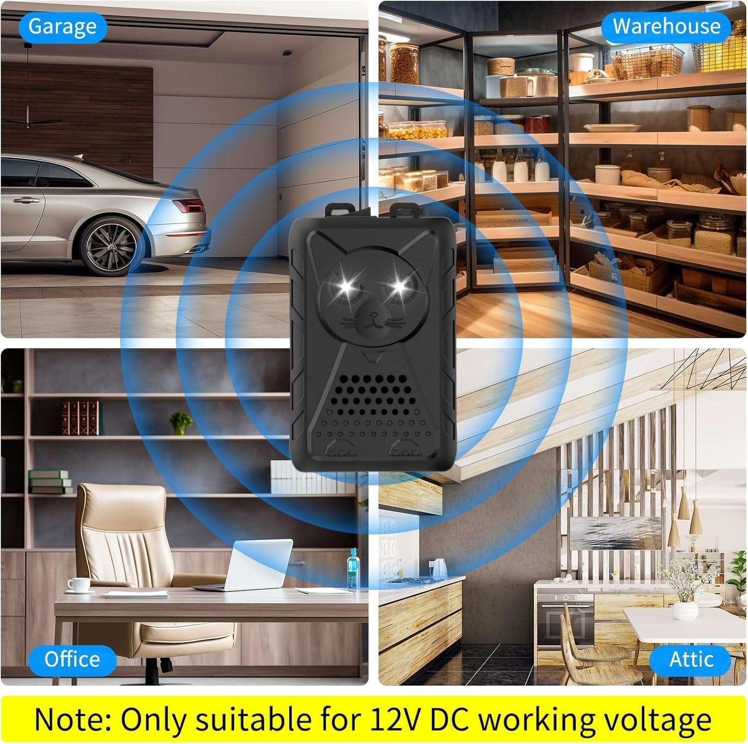 Rodent Repeller Ultrasonic Under Hood,Repeller to Keep Pine Martens,Anti-Martor Repellent,Pest Mouse Repeller for Car,Garage,Warehouse,Rat Rodent Pest Animal Deterrent for Vehicle Protection Indoor