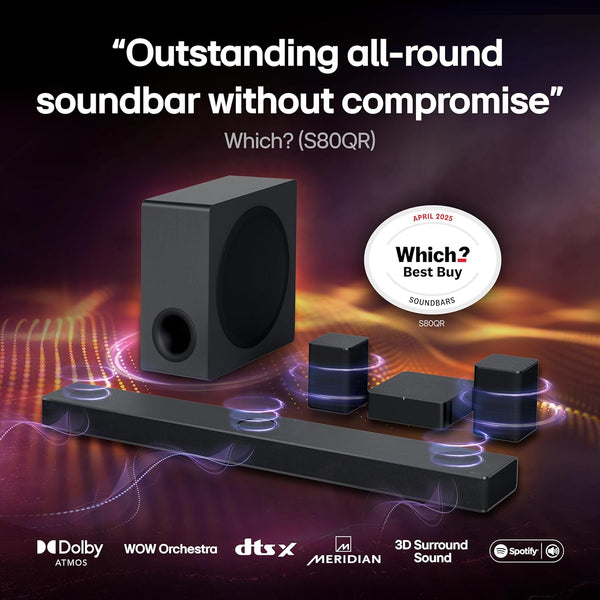 LG S80QR Bluetooth Soundbar for TV with Dolby Atmos & Wireless Subwoofer 5.1.3 channel