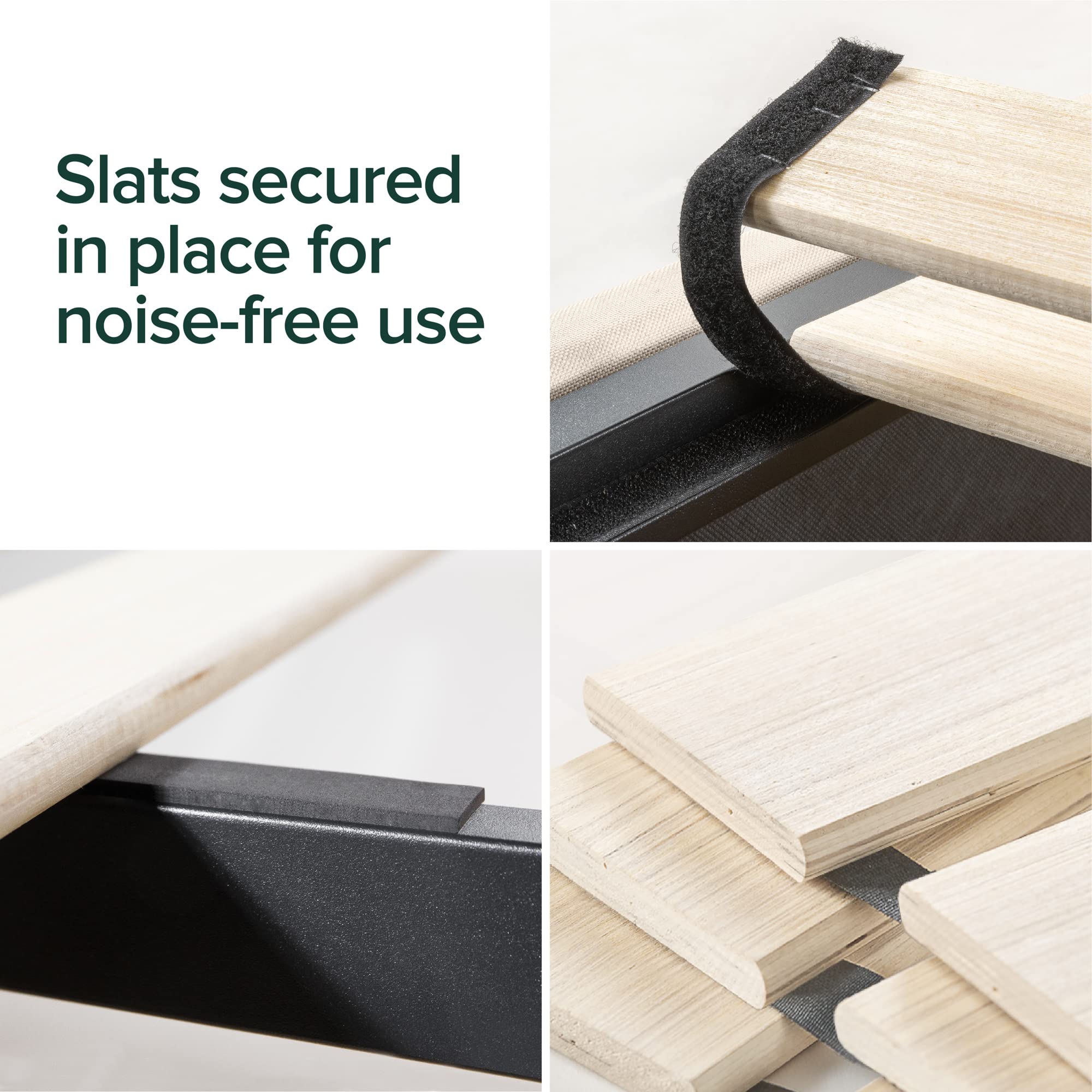 Zinus Maddon Double Bed frame - Bed 135x190 cm - 31 cm Height with Underbed Storage - Upholstered Platform Bed frame - Black