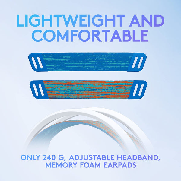 Logitech G G535 LIGHTSPEED Wireless Gaming Headset - Lightweight on-ear headphones, flip to mute mic, stereo, compatible with PC, PS4, PS5, USB rechargeable - Black