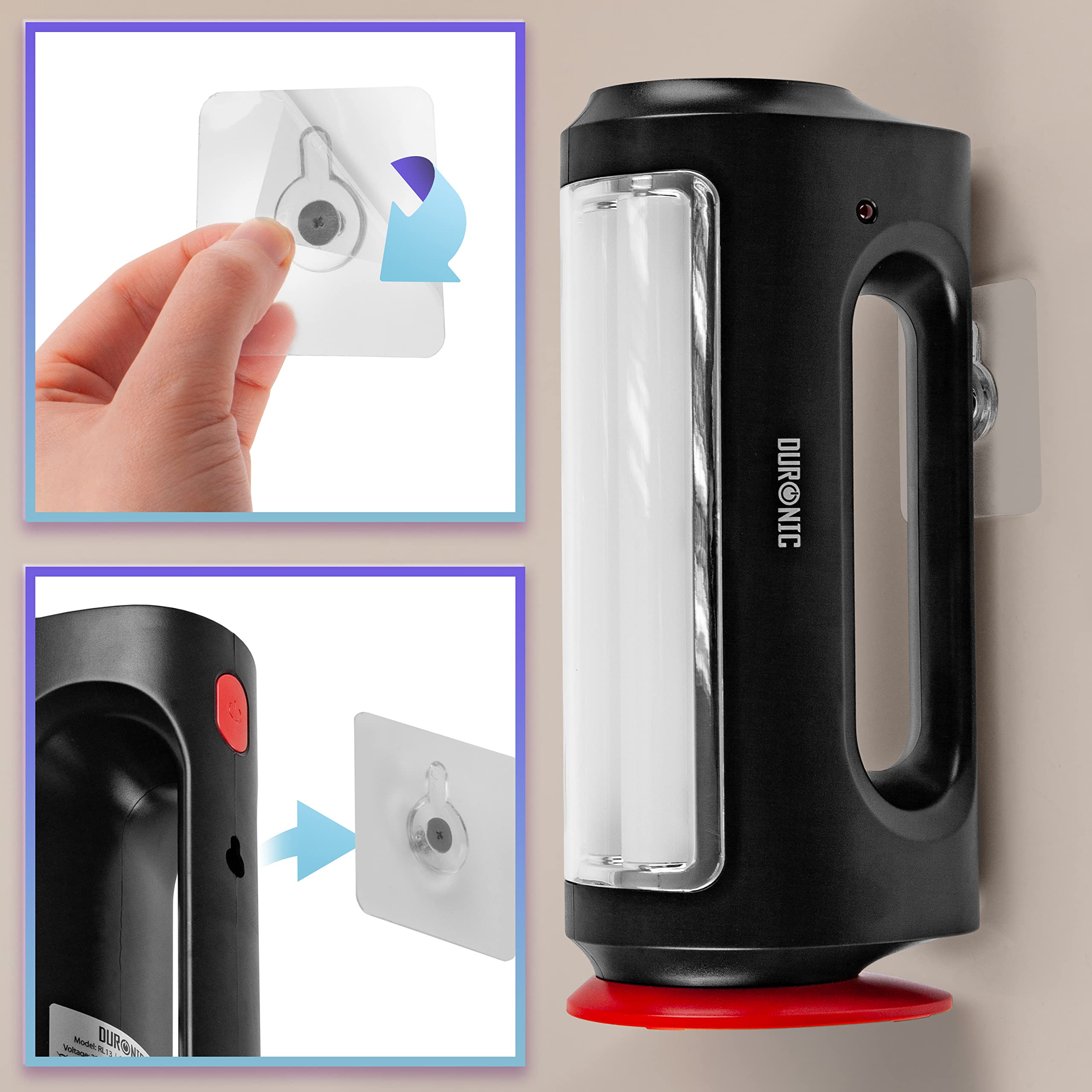 Duronic Camping Lantern Rechargeable LED Camping Light Hurricane, 5W Wind Up Flashlight Torch Lanterns for Hiking, Wind-up Emergency Light with 3 Light Modes for Outdoor Activities