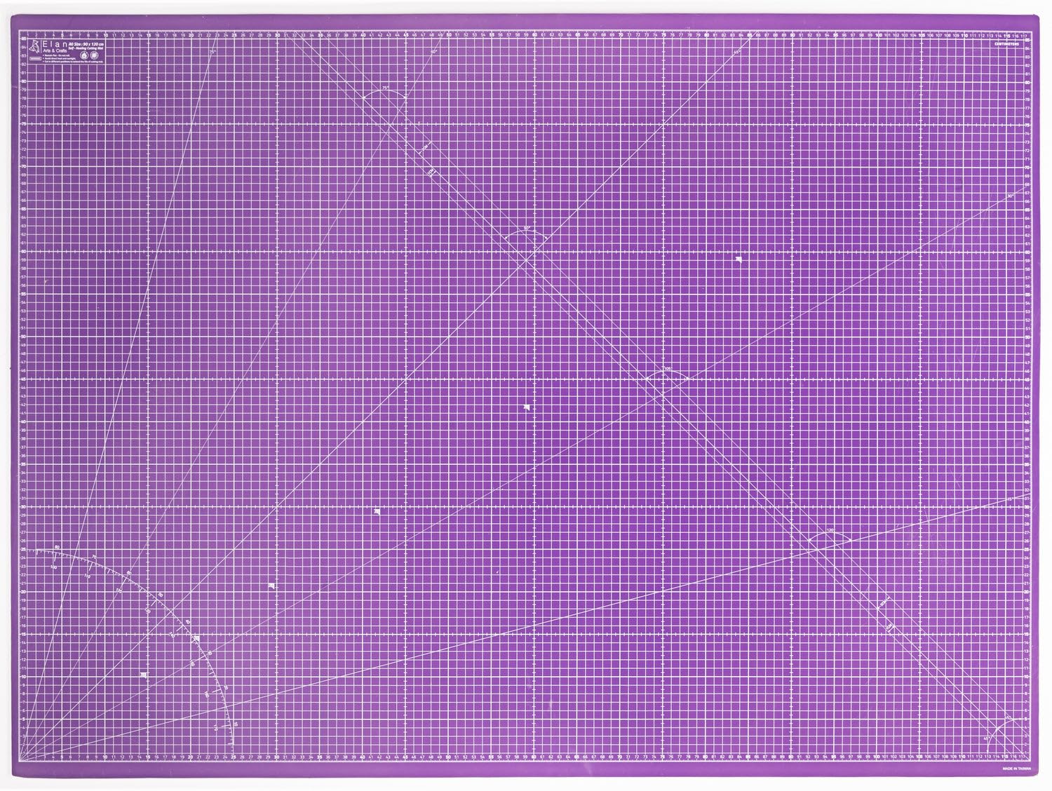 Elan A0 Cutting Mat Pink and Purple, 5-Ply Hobby Board for Crafts 120X90 CM, Extra Large Self Healing Cutting Mat A0, Extra Large Craft Board Pink