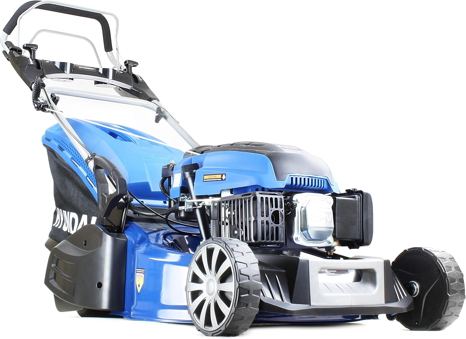 Hyundai 19" 48cm / 480mm Self Propelled Electric Start 139cc Petrol Roller Lawnmower, 5 Cutting Heights, 70l Grass Bag, Foldable Handles, 3 Year Warranty