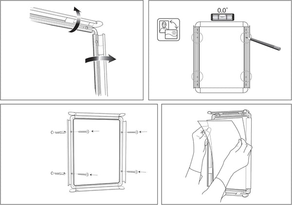 Nobo A3 Poster Frame Sign Holder With Snap Frame, Wall Mounted, Aluminium Trim, Anti-Glare Protective Cover, Premium Plus, Silver, 1902213