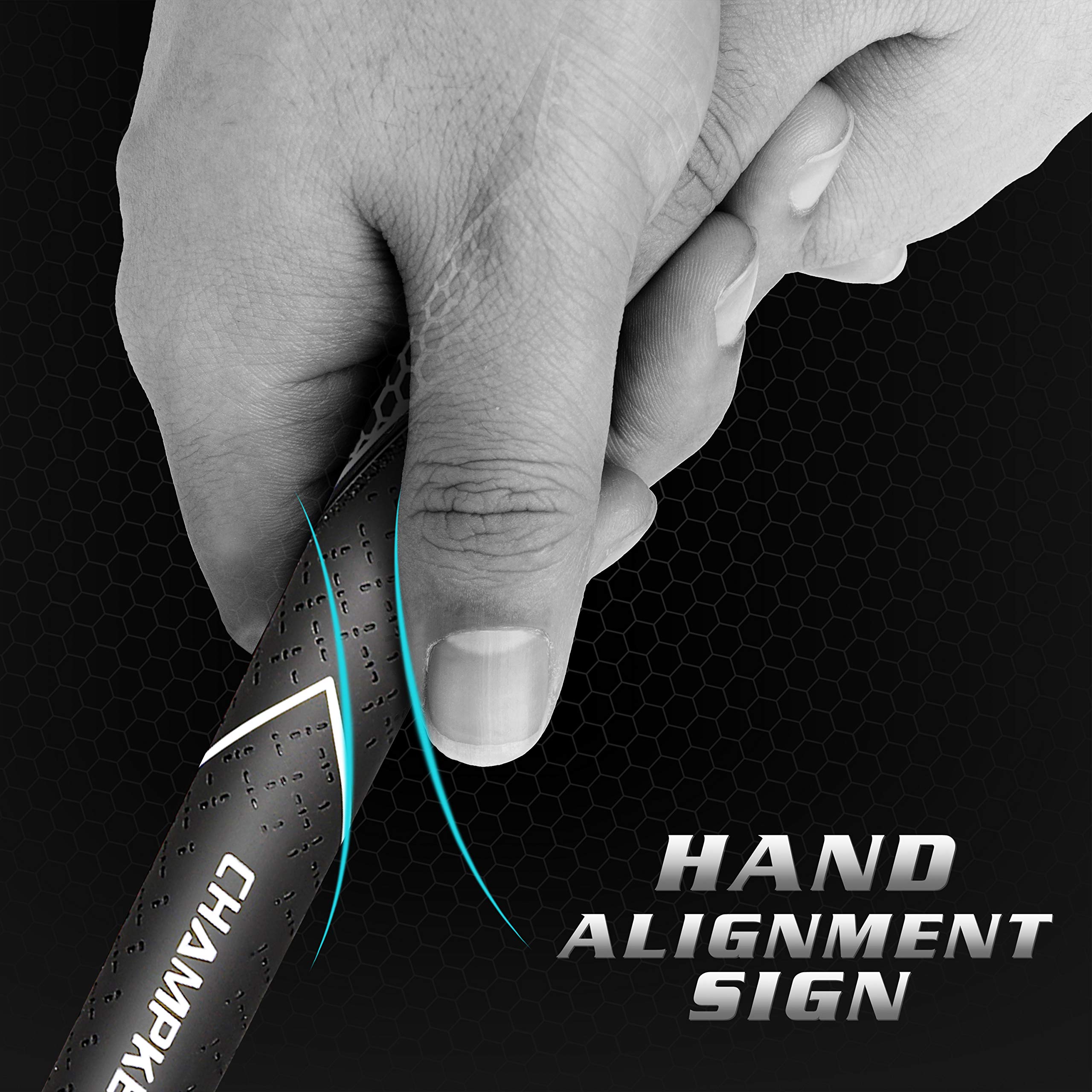 CHAMPKEY Premium Rubber Golf Grips 13 Pack | High Traction and Feedback Rubber Golf Club Grips - All Repair Kits (Black&White, Oversize)