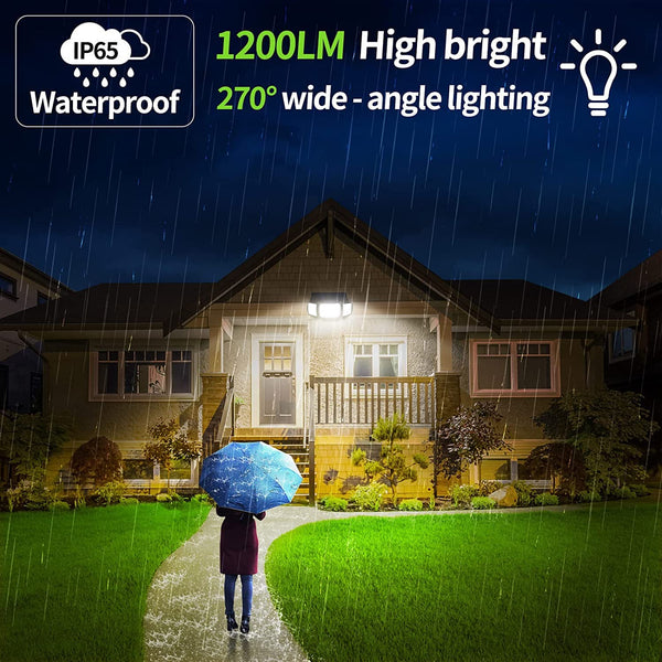 intelamp Solar Security Light Outdoor Motion Sensor 6000mAh Battery 270° 3 Modes Wall Lights Solar Flood Lights with Sensor Lights Garden for Gifts Front Door Garden Fence
