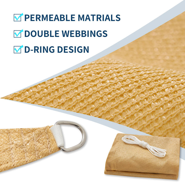 EMEKIAN Rectangle 2.4m x 3.1m Sun Shade Sail, UV Block Sunshade Canopy, Sand Permeable Patio Cover for Garden Backyard Outdoor Facility and Activities