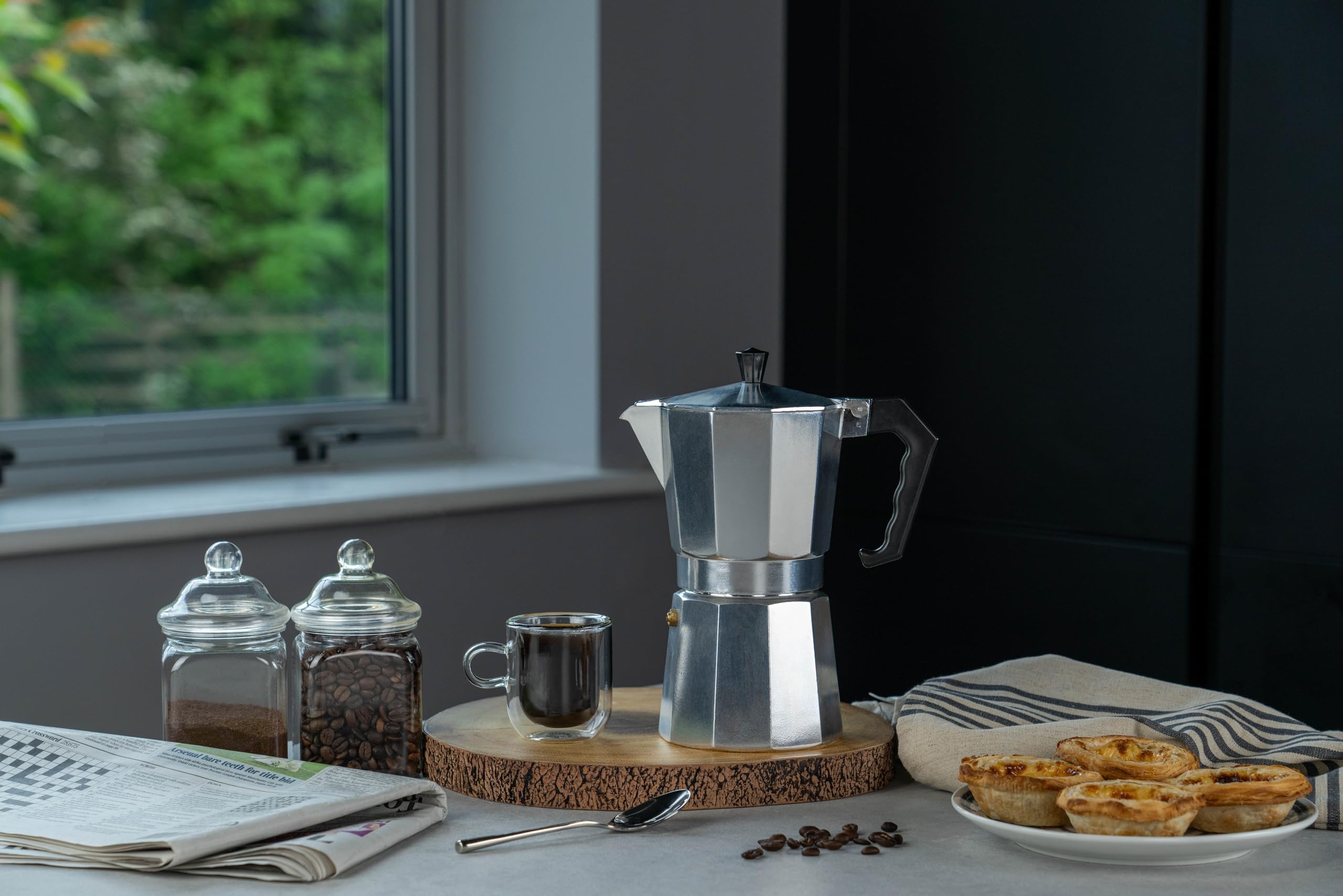 Grunwerg ECM-09 Italian Style Aluminium Espresso Coffee Maker, 9 Cup (360ml)