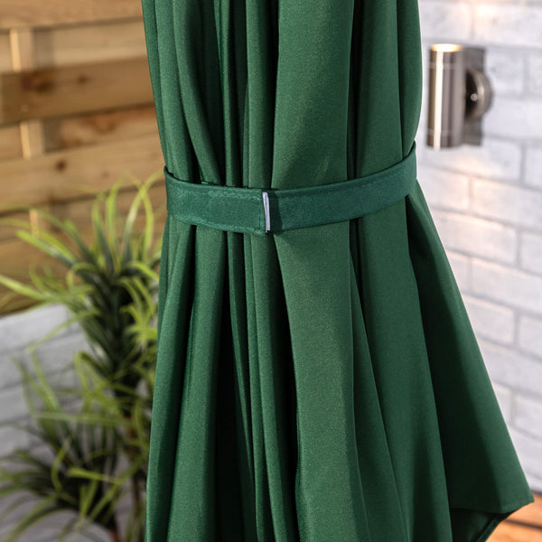 Alfresia 2.7 Metre Parasol - Round with Push Button Tilt, Outdoor Table Parasol Umbrella with Crank Handle, Garden Patio Sun Shade, Grey, Easy Assemble