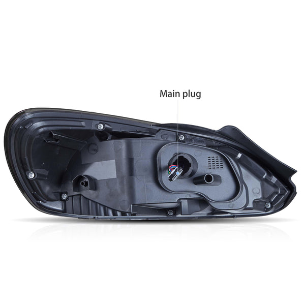 VLAND Rear Lights Fit for 2009-2014 Scirocco 1.4, 2.0, R version, Tail Lights with Dynamic Startup DRL, W/Sequential Turn Signal, Smoked