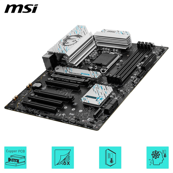 MSI B760 GAMING PLUS WIFI DDR4 Motherboard, ATX - Supports Intel 14th, 13th & 12th Gen Core Processors, LGA 1700 - DDR4 Memory Boost 5333+MHz/OC, 1x PCIe 4.0 x16, 2 x M.2 Gen4, 2.5G LAN, Wi-Fi 6E