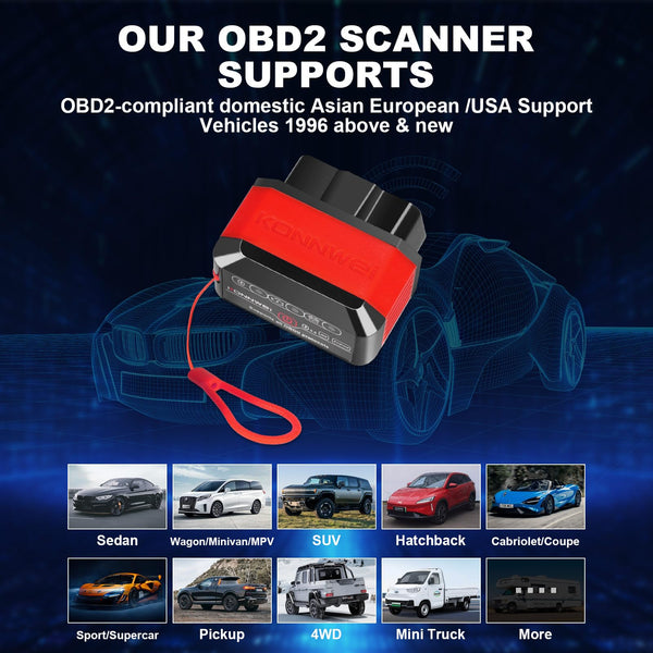 jianyana OBD2 Code Reader, OBD2 Scanner Bluetooth Universal Car Engine Fault Code Reader Car Diagnostic Scanner Diagnostic Scan Tool with BMW Ford VW Audi All OBDII Vehicles