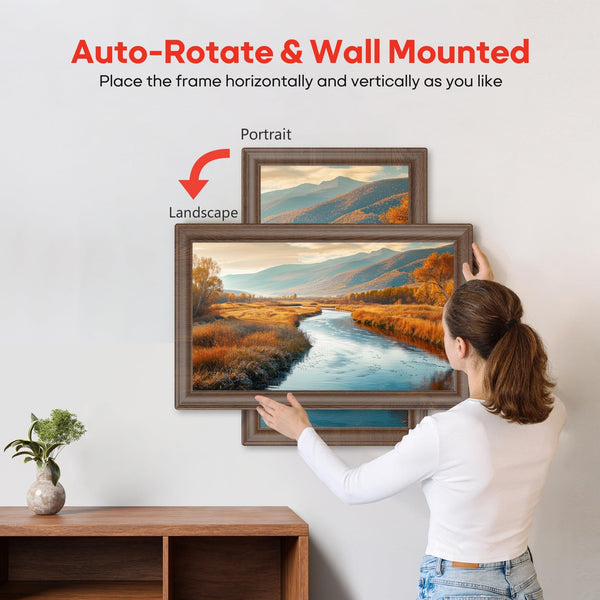 Frameo WiFi Digital Photo Frame 10.1 Inch - 1280x800 HD IPS Touch Screen Picture Frame Electronic, 32GB Memory, Auto Rotate, Wall Mountable, Digital PictureFrame for Sharing Photos and Videos