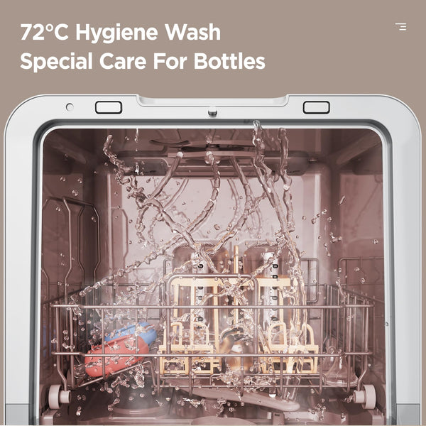 COMFEE' Table Top Dishwasher with 6 Place Settings, Mini Countertop Dishwasher for Small Families, Couples, LED display, Delay Start, 47dB Quiet Noise, White