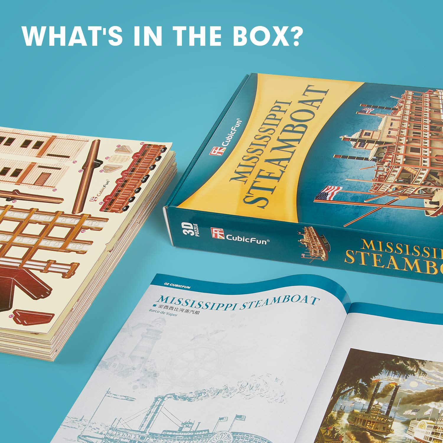 CubicFun LED Pirates of the Caribbean Flying Dutchman Model Kits for Adults to Build 3D Jigsaw Puzzles Ship Model Building Gifts for Adults Kids Girls Boys - 360 Pieces