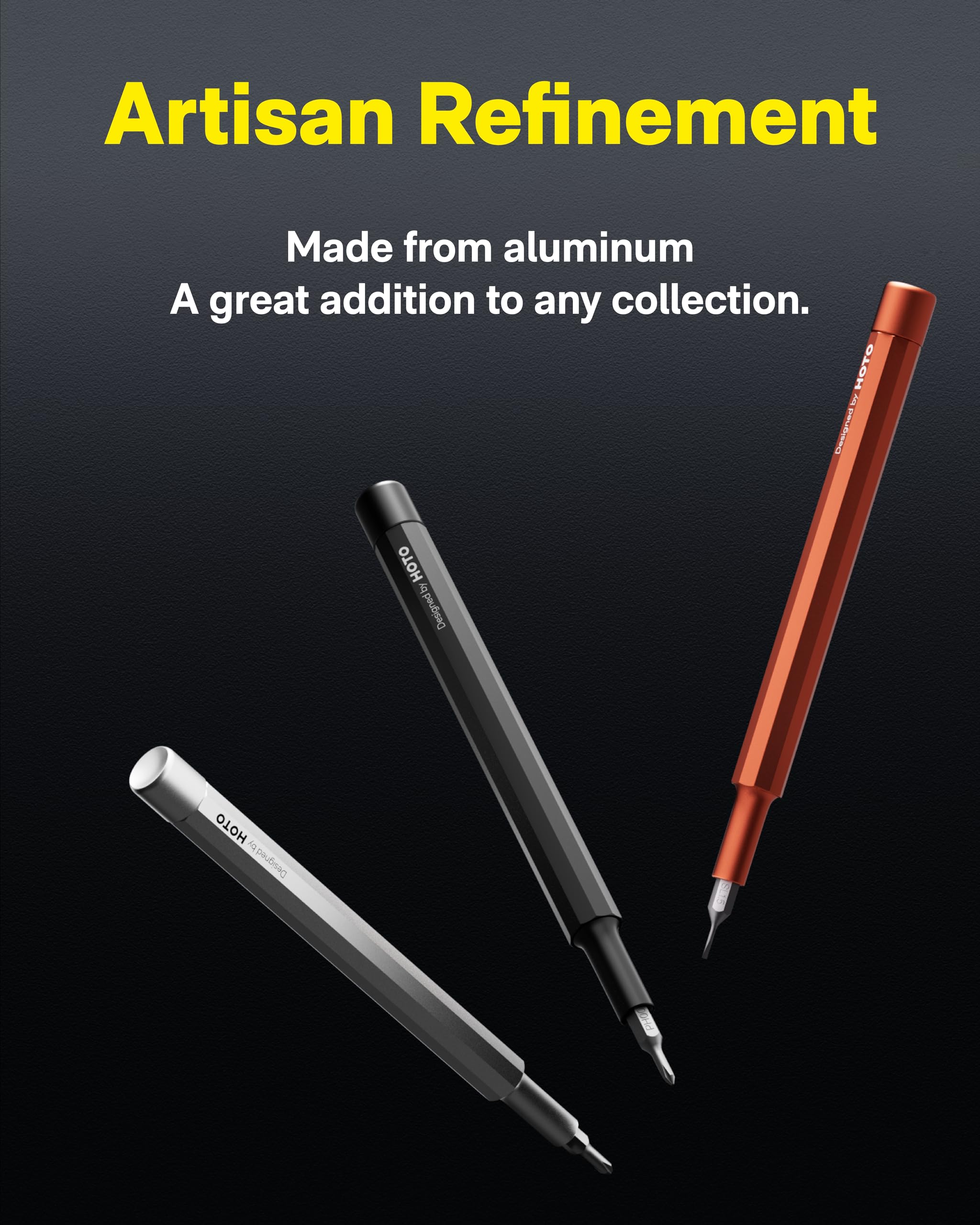 HOTO Precision Screwdriver SE, Pocket Size, Multi-Bit, Mini Hand Screwdriver with 2 Double End Bits & 1 Pen Bit, Ideal for Phone/Glasses/Watches/Laptop, Red