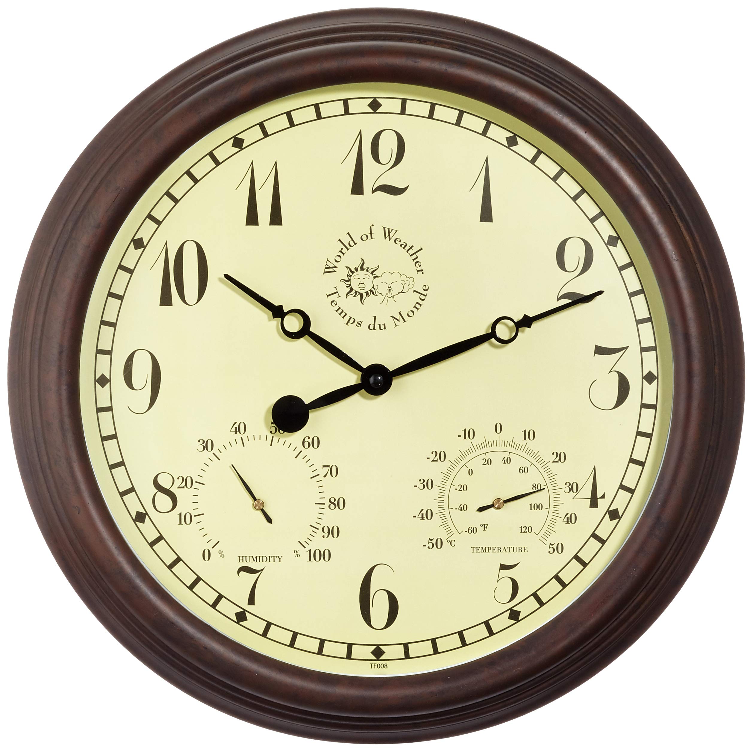 Esschert Design TF008 Gartenuhr, Plastik, Wanduhr, 38.3 x 6.1 x 38.3 cm, White